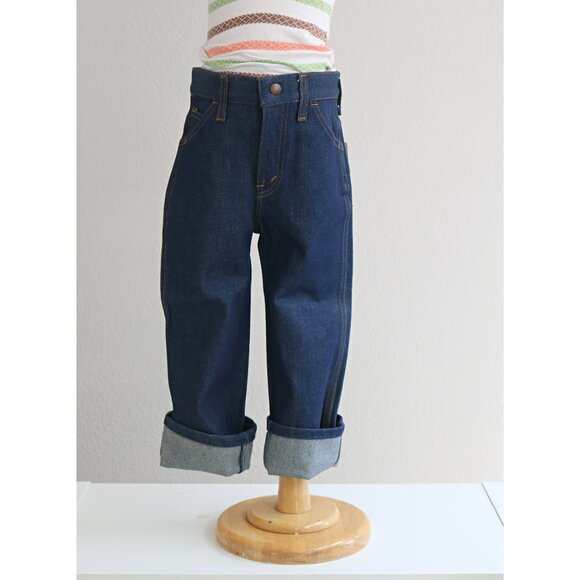 Deadstock, 1970's Vintage Bayly Dark Wash Jeans Kid's Size 5 to 6 Extra Small XS - Picture 3 of 10